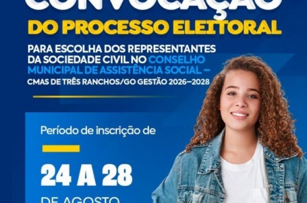 CMAS de Três Ranchos abre inscrições para processo eleitoral da gestão 2026–2028