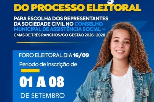 CMAS de Três Ranchos abre inscrições para processo eleitoral da gestão 2026–2028